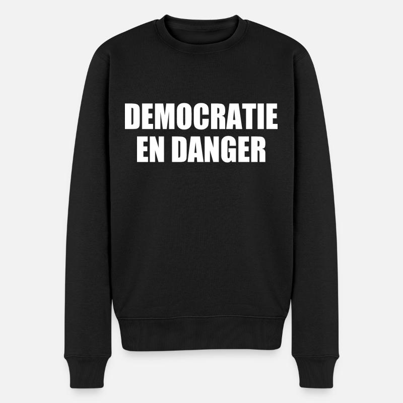democratie en danger - Pull Premium bio Homme - noir