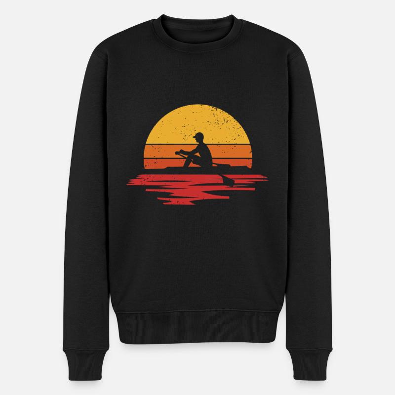 Rudern Sport Ruderboot Ruderer - Männer Premium Bio Pullover - Schwarz