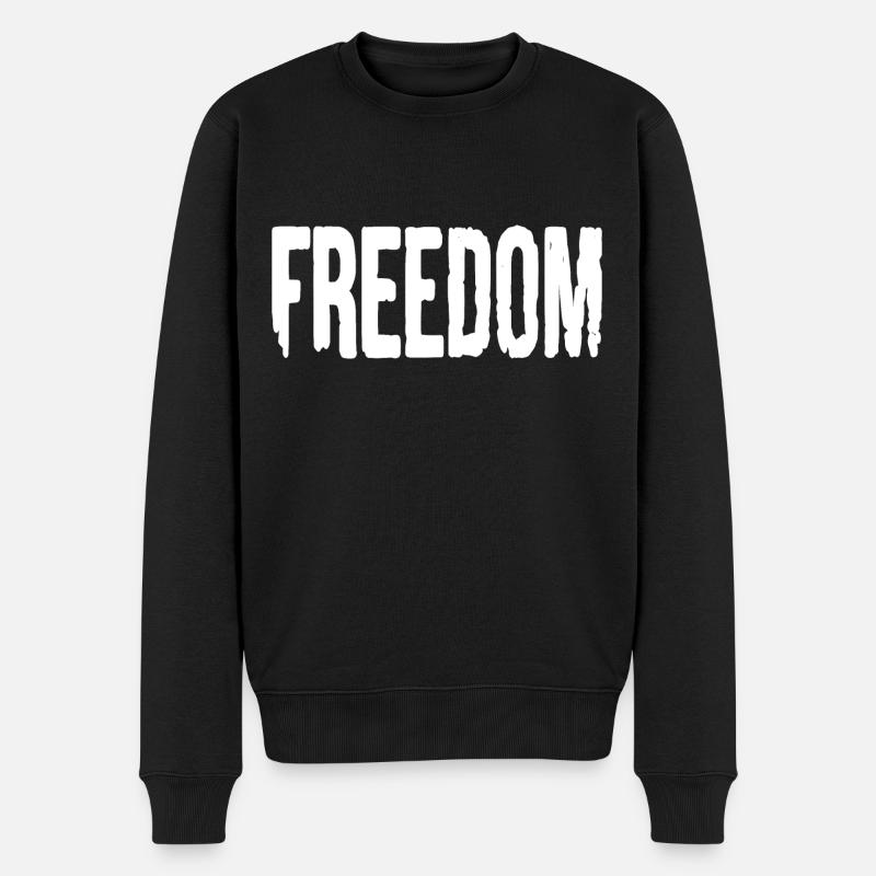 Freedom - Männer Premium Bio Pullover - Schwarz