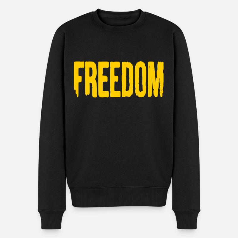 Freedom - Männer Premium Bio Pullover - Schwarz