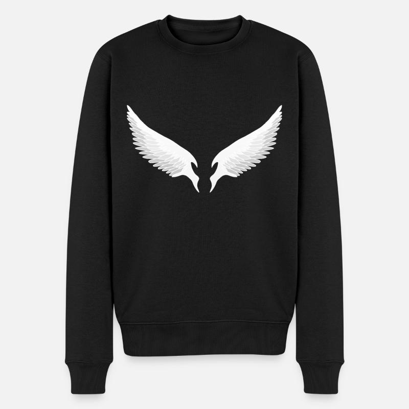 Engelsflügel - Männer Premium Bio Pullover - Schwarz