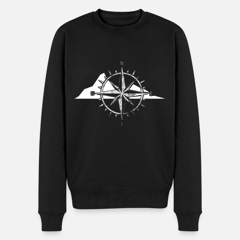 Kompass - Berg - (13) - Männer Premium Bio Pullover - Schwarz