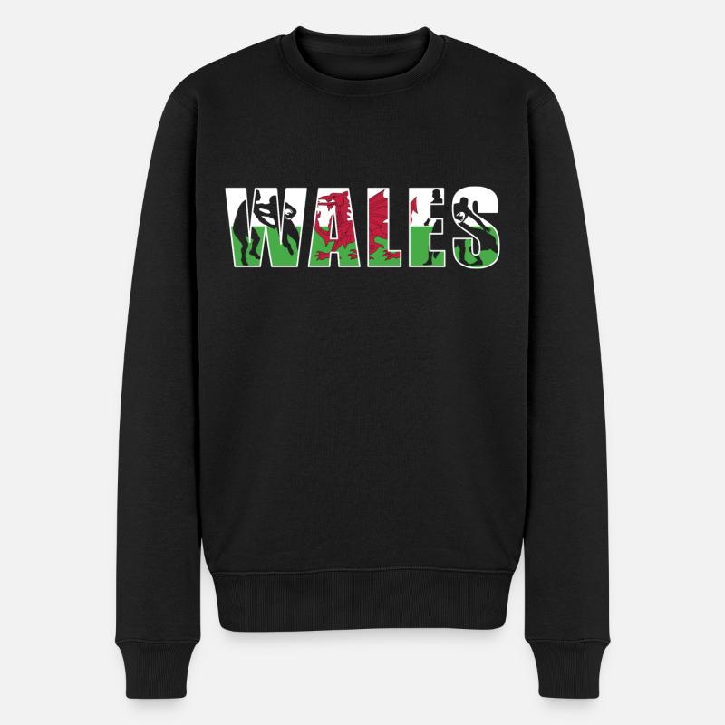 Pays de Galles Rugby - Pull Premium bio Homme - noir