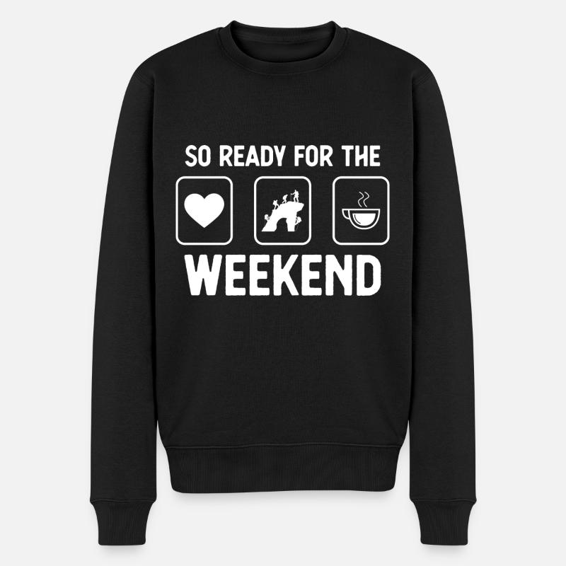 Si prêt pour le week-end - Café - Escalade - - Pull Premium bio Homme - noir