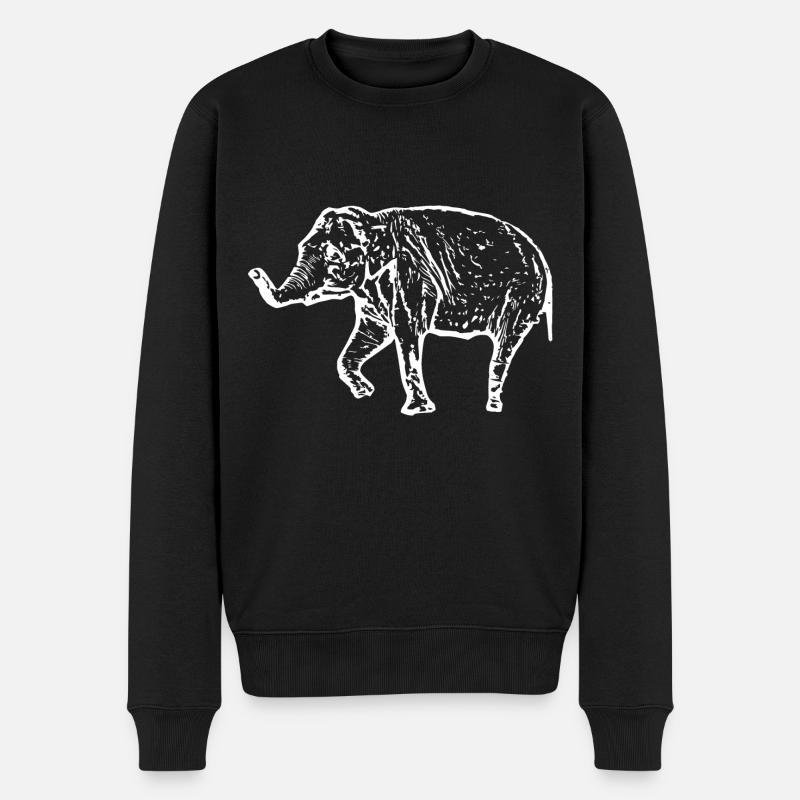 Blanc éléphant - Pull Premium bio Homme - noir