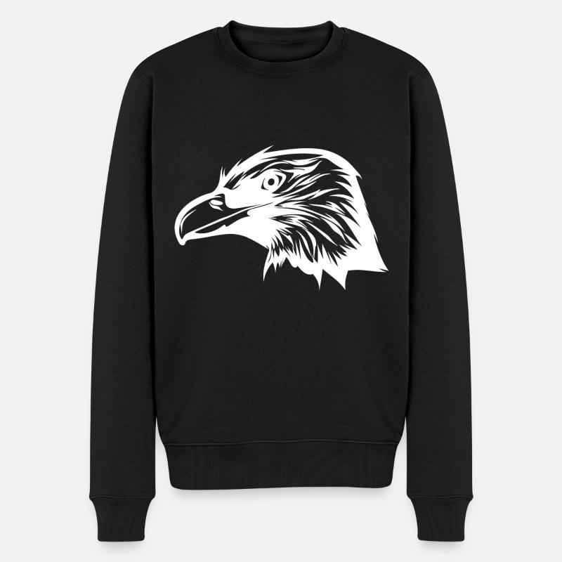 Schlauer vintage Raben Kopf - Männer Premium Bio Pullover - Schwarz