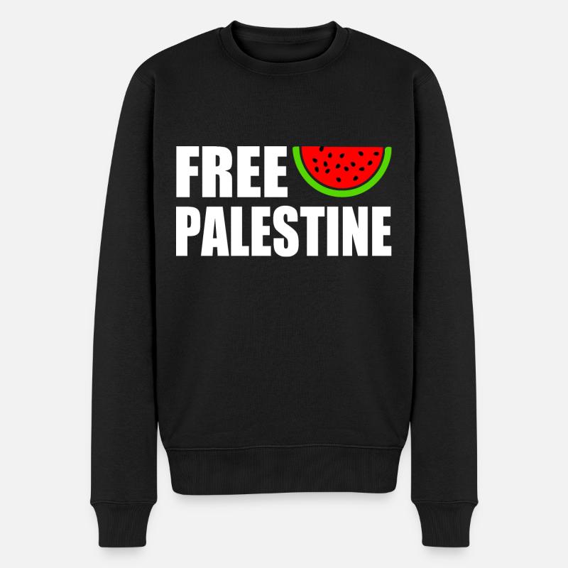 Free palestine - Männer Premium Bio Pullover - Schwarz