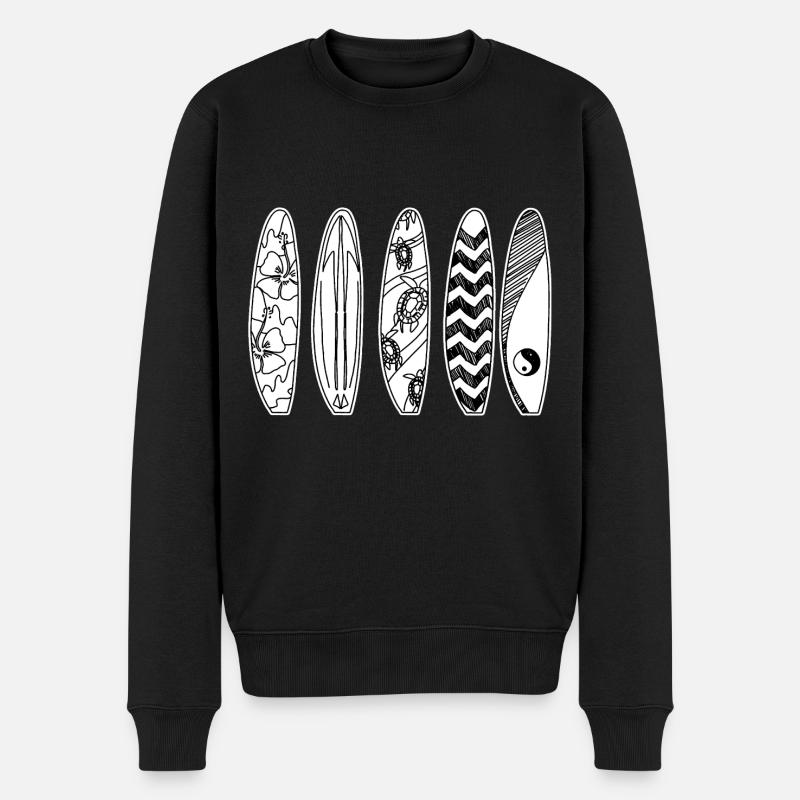 Surfen Surfbrett Vintage Klassisch Retro Surfbrett - Männer Premium Bio Pullover - Schwarz