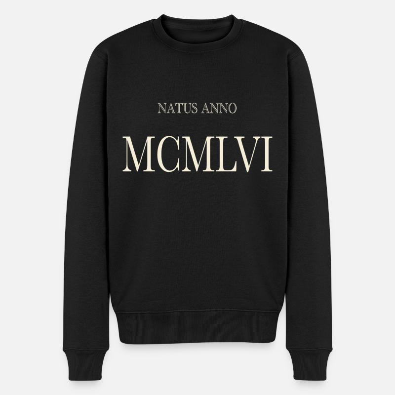 Natus Anno 1956 - Männer Premium Bio Pullover - Schwarz