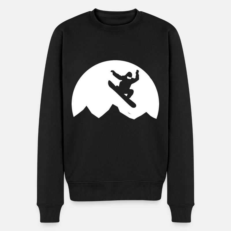 Lune - Snowboard - (3) - Pull Premium bio Homme - noir