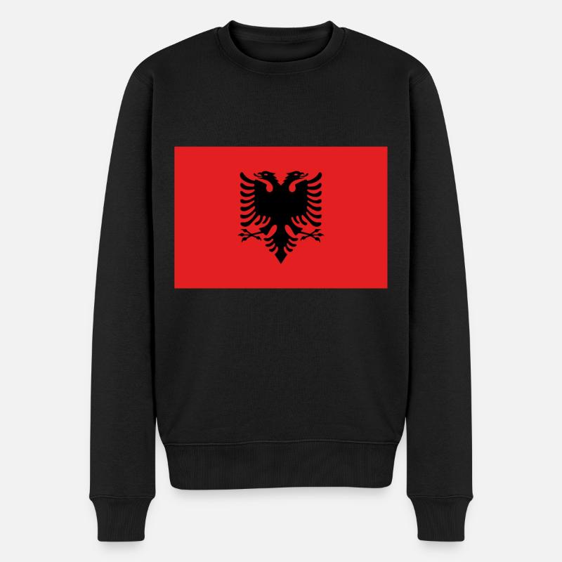 Drapeau de l’Albanie Armoiries - Pull Premium bio Homme - noir