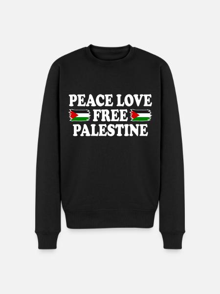 Peace love Free palestine - Men's Premium Organic Jumper - black