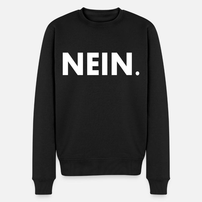 Nein - Männer Premium Bio Pullover - Schwarz