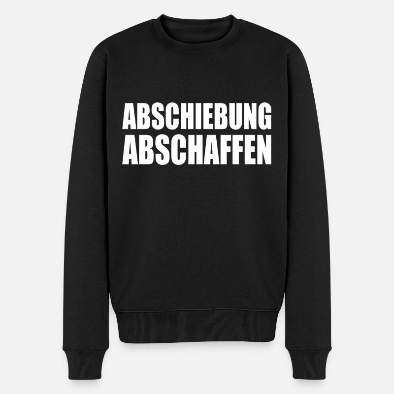 abschiebung abschaffen - Männer Premium Bio Pullover - Schwarz