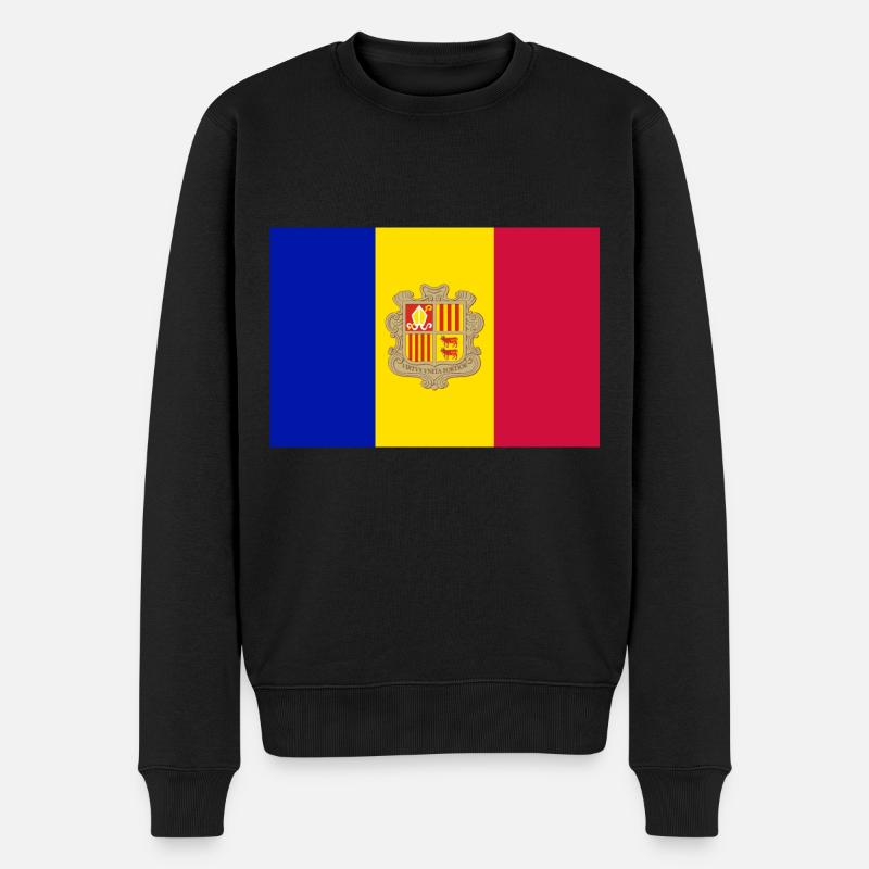 Drapeau d’Andorre Armoiries - Pull Premium bio Homme - noir