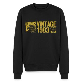 Jahrgang 1983 Retro Jubiläum Geschenk 1983 - Männer Premium Bio Pullover - Schwarz - Vorne - Nico (187cm)