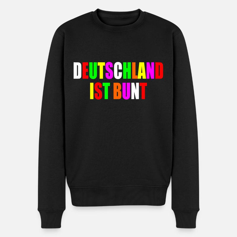Deutschland ist bunt - Männer Premium Bio Pullover - Schwarz