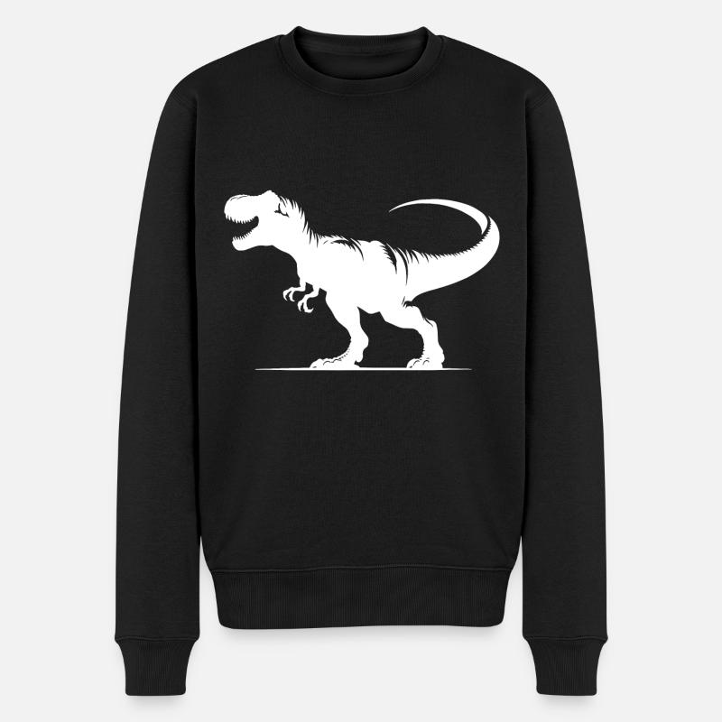 Brüllender T-Rex Dinosaurier - Tyrannosaurus Dino - Männer Premium Bio Pullover - Schwarz