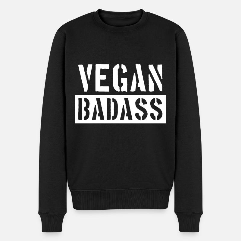 VEGAN BADASS VEGANER - Pull Premium bio Homme - noir