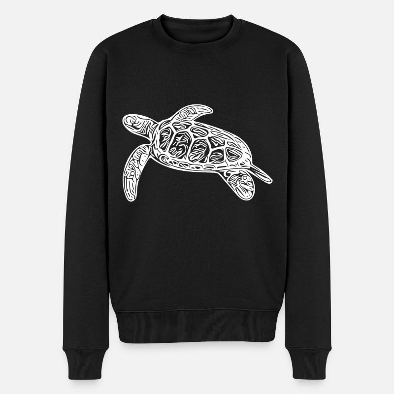 Petite tortue flottante - Pull Premium bio Homme - noir