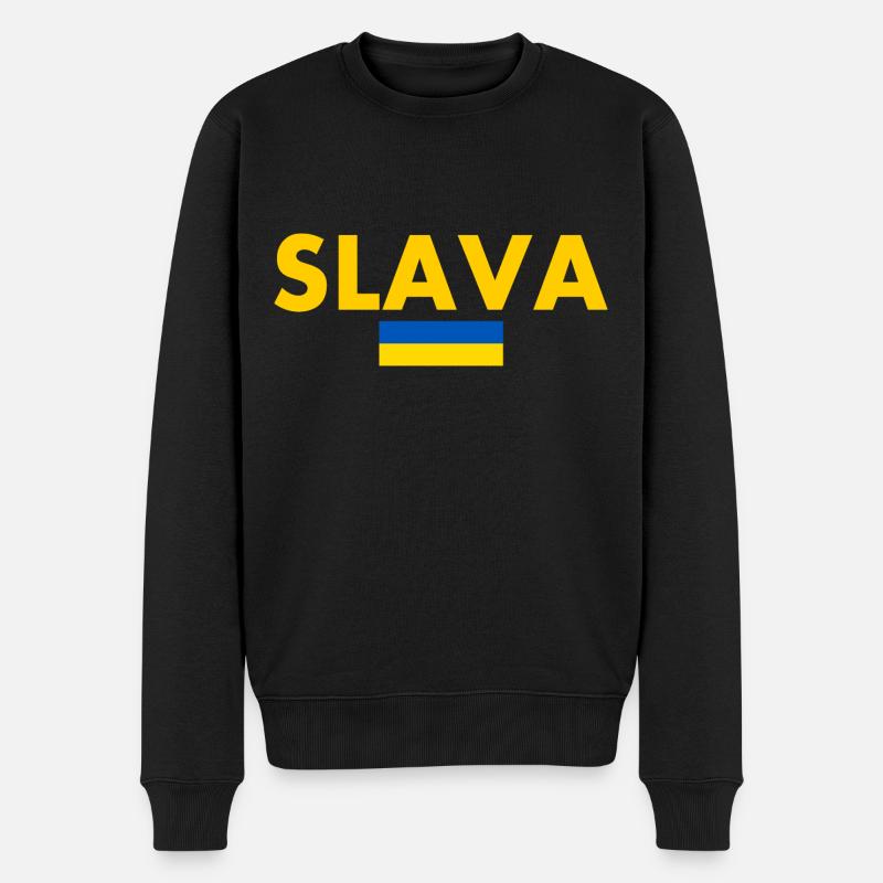 Ukraine - Männer Premium Bio Pullover - Schwarz