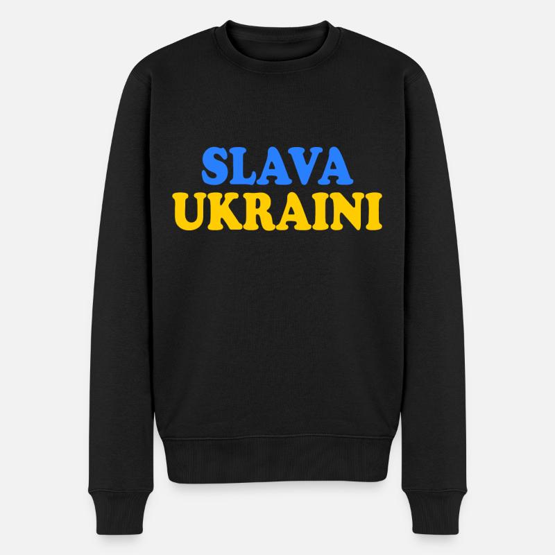 Ukraine - Männer Premium Bio Pullover - Schwarz