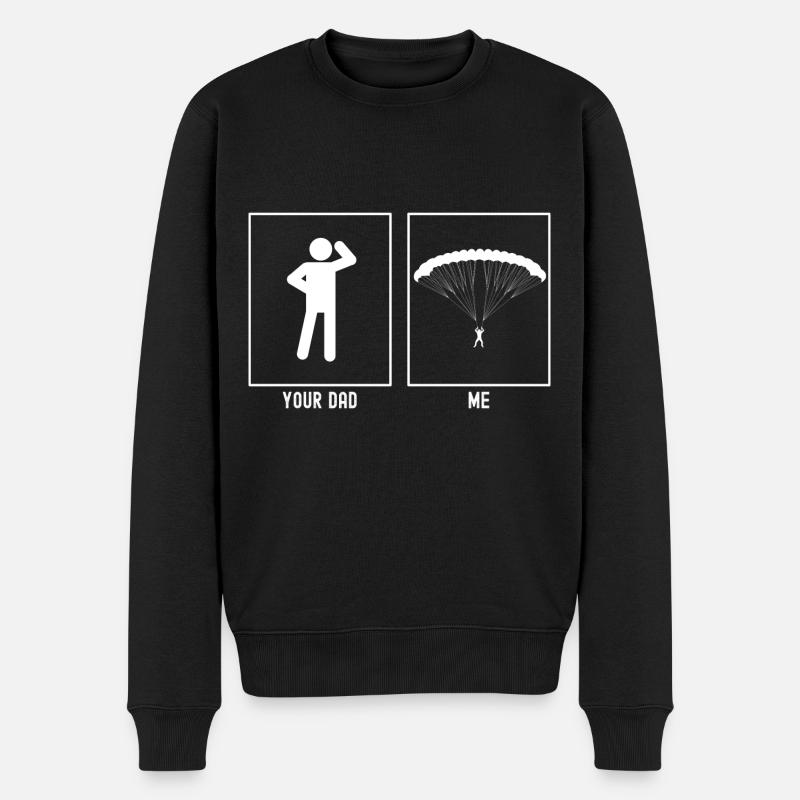 Dein Vater - Ich - Gleitschirmfliegen Klein - Männer Premium Bio Pullover - Schwarz