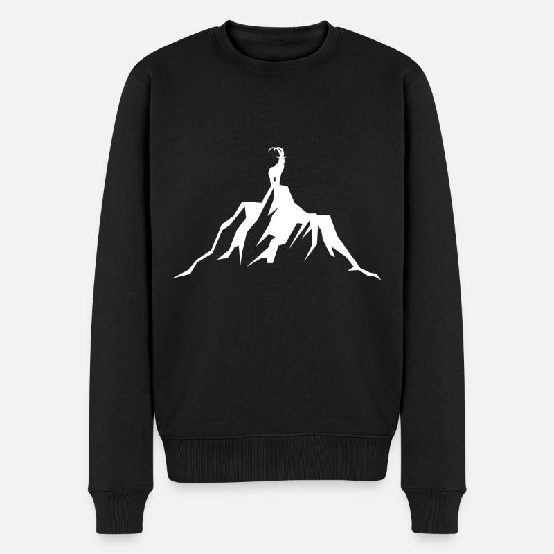 Ziege - Berg - (2) - Männer Premium Bio Pullover - Schwarz