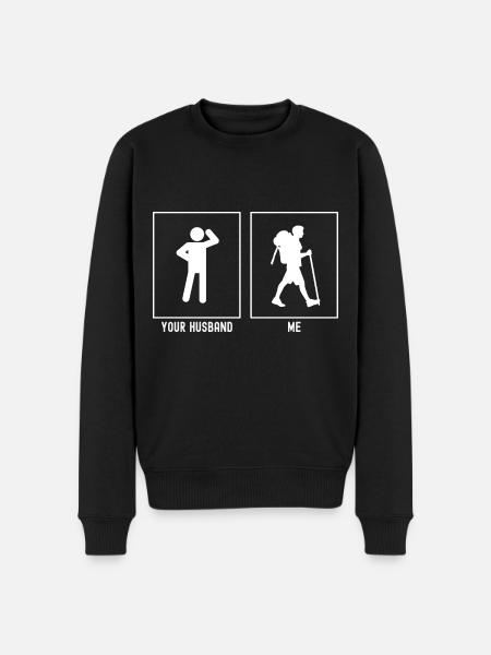 Your husband - I - Hiking can - Men's Premium Organic Jumper - black