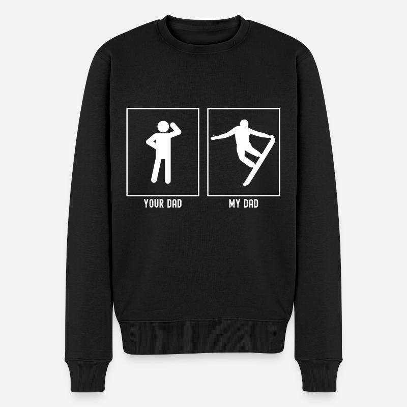 Dein Vater - Mein Vater - Atemberaubender Snowboar - Männer Premium Bio Pullover - Schwarz