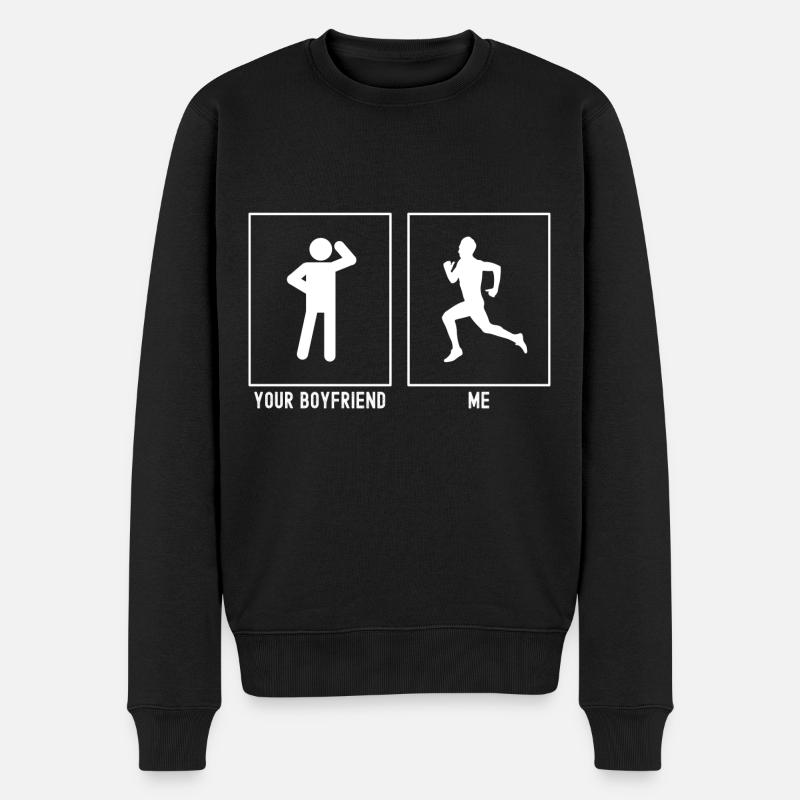 Ton ami - Moi - Running Man - Pull Premium bio Homme - noir