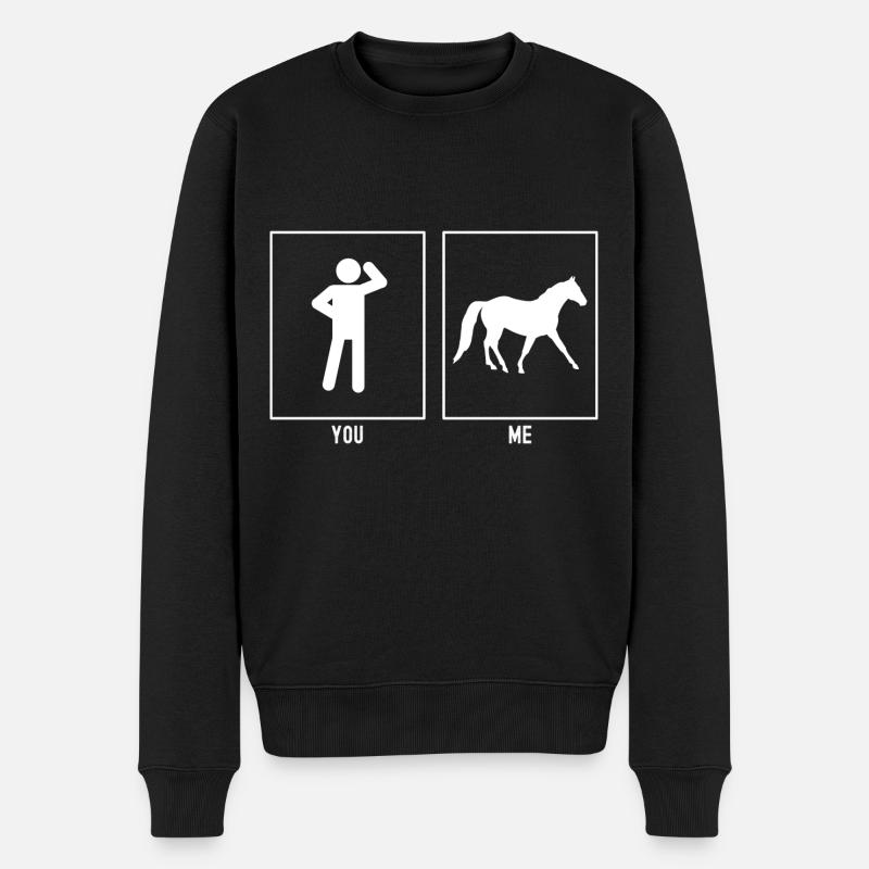 Vous - I - Cheval - Pull Premium bio Homme - noir