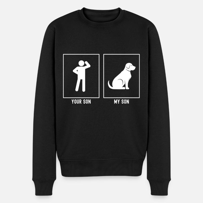 Ihr Sohn - Mein Sohn - Cartoon-Hund - Männer Premium Bio Pullover - Schwarz