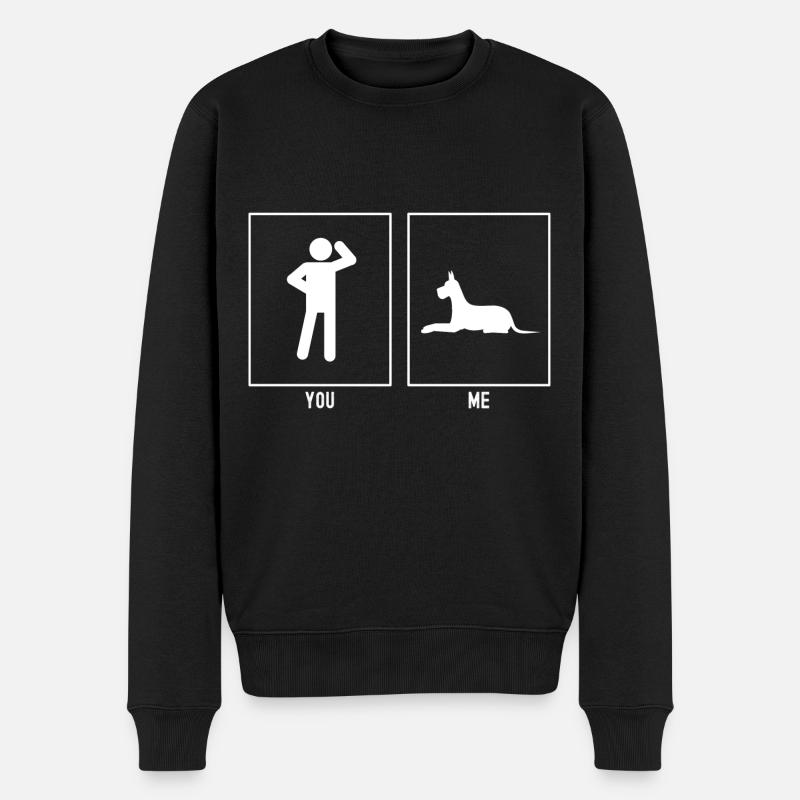 Dein Vater - Ich - Deutsche Dogge Hund - Männer Premium Bio Pullover - Schwarz