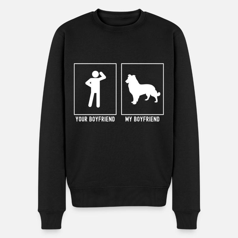 Dein Freund - Mein Freund - Hundestehen - Männer Premium Bio Pullover - Schwarz