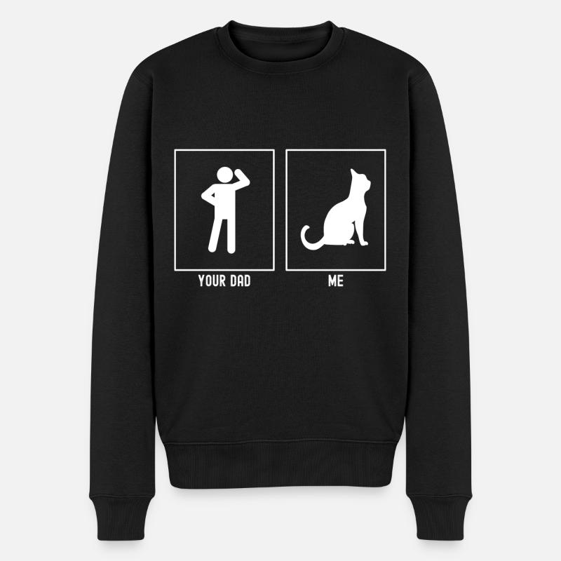 Ton père - moi - chat adulte - Pull Premium bio Homme - noir