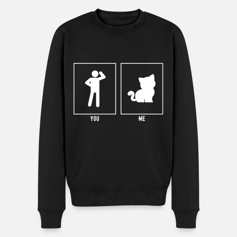 Du - Ich - Miezekatze - Männer Premium Bio Pullover - Schwarz