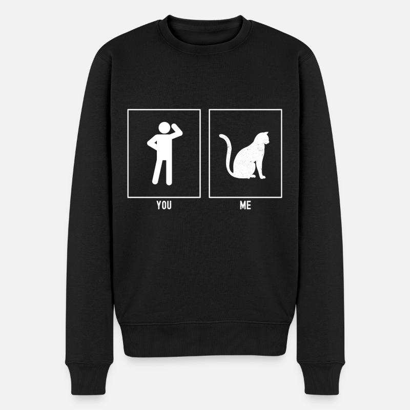 Du - Ich - Schöne Katze - Männer Premium Bio Pullover - Schwarz