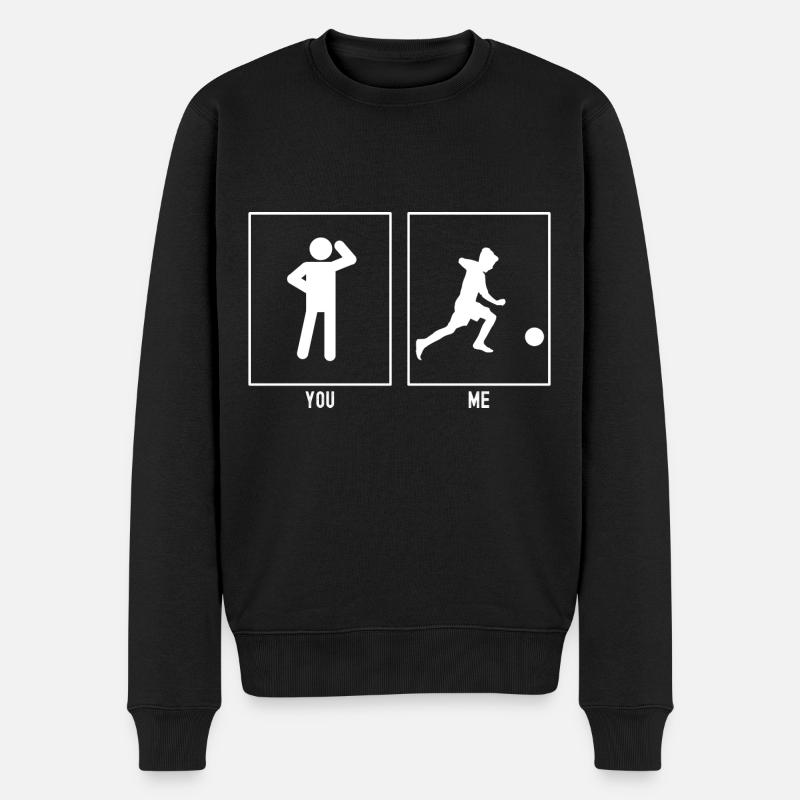 Du - Ich - Fußballkind - Männer Premium Bio Pullover - Schwarz