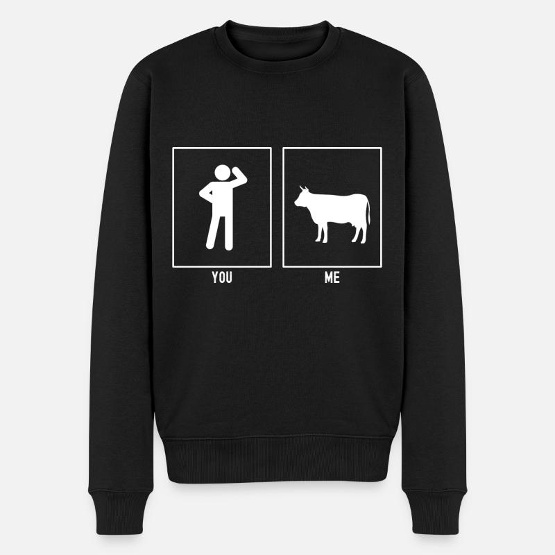 Du - Ich - Landwirtschaftliche Kuh - Männer Premium Bio Pullover - Schwarz
