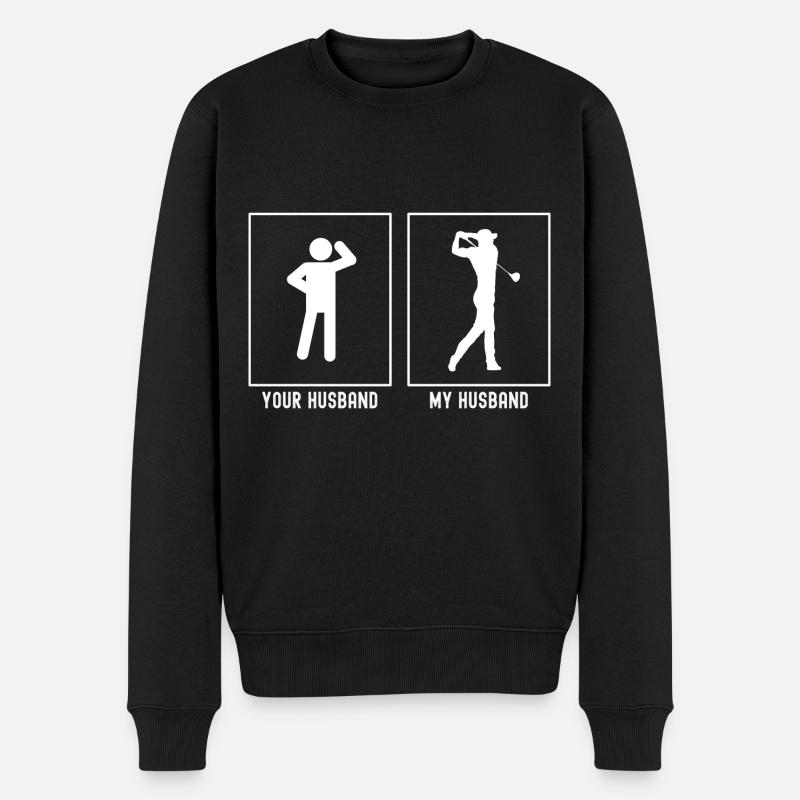 Ihr Ehemann - Mein Ehemann - Golfspieler - Männer Premium Bio Pullover - Schwarz
