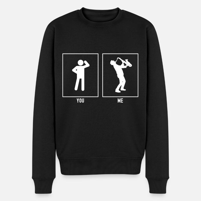 Du - Ich - Musik Saxophon Mann - Männer Premium Bio Pullover - Schwarz
