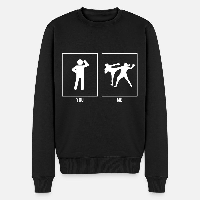 Du - Ich - Kickboxen - Männer Premium Bio Pullover - Schwarz