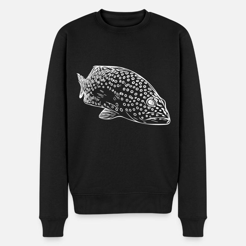 Mérou tacheté vintage élégant - Pull Premium bio Homme - noir