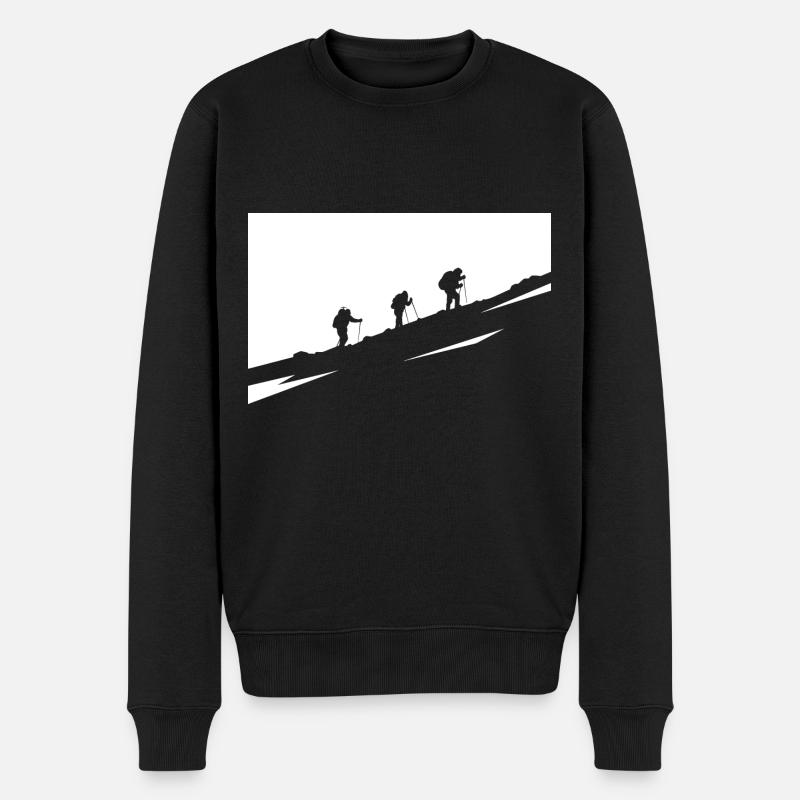 Randonnée pédestre - (8) - Pull Premium bio Homme - noir