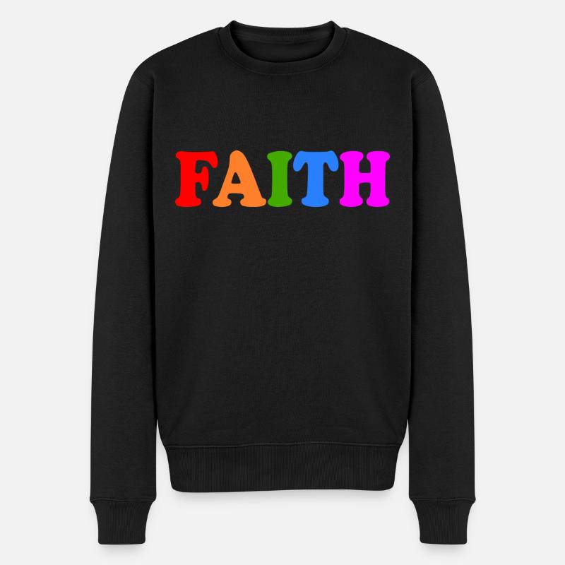 Faith - Männer Premium Bio Pullover - Schwarz