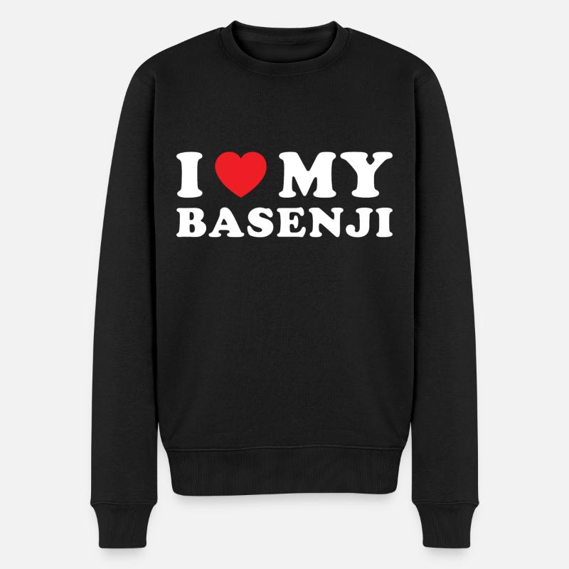 Chien J’aime mon Basenji - Pull Premium bio Homme - noir