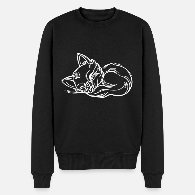 Cute cute sleeping kitten - Men's Premium Organic Jumper - black