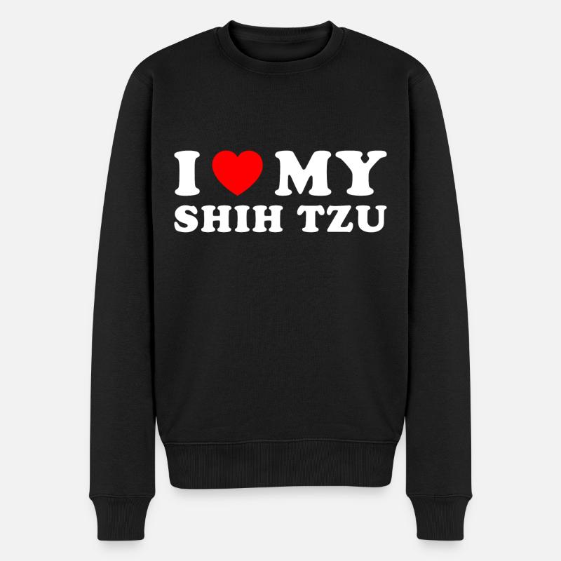 I Love My Shih Tzu - Männer Premium Bio Pullover - Schwarz