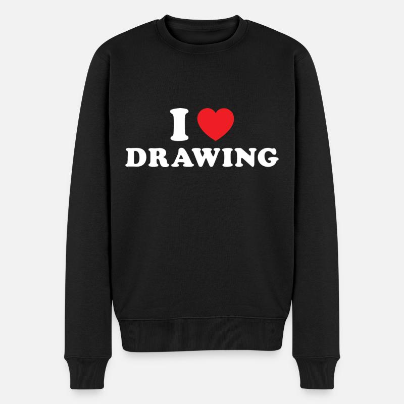 Drawer I Love Drawing - Männer Premium Bio Pullover - Schwarz